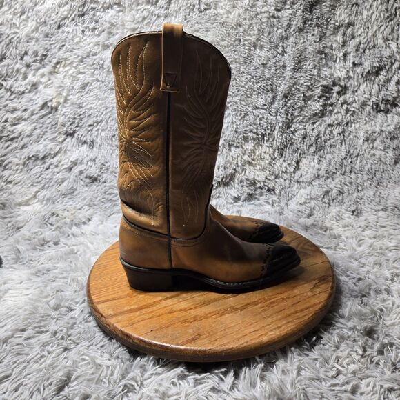 Vintage Acme Boot Women Size 6.5A Brown Western Cowgirl Stitched Tip Made in USA - Picture 9 of 10